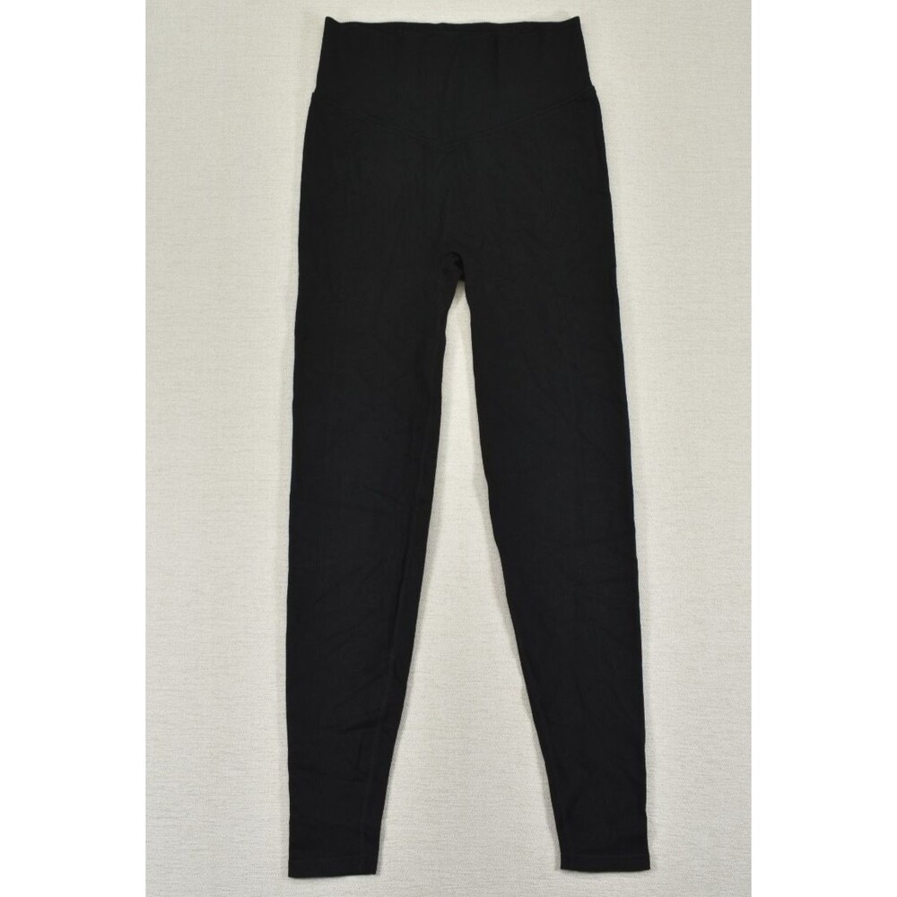 PINK Active Ribbed High Rise Leggings Black Size Medium M Athletic Yoga Gym